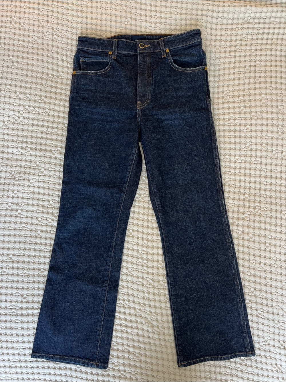 KHAITE Viv Straight-Leg Jeans Dark Wash Lansing High-Rise Denim Size 30